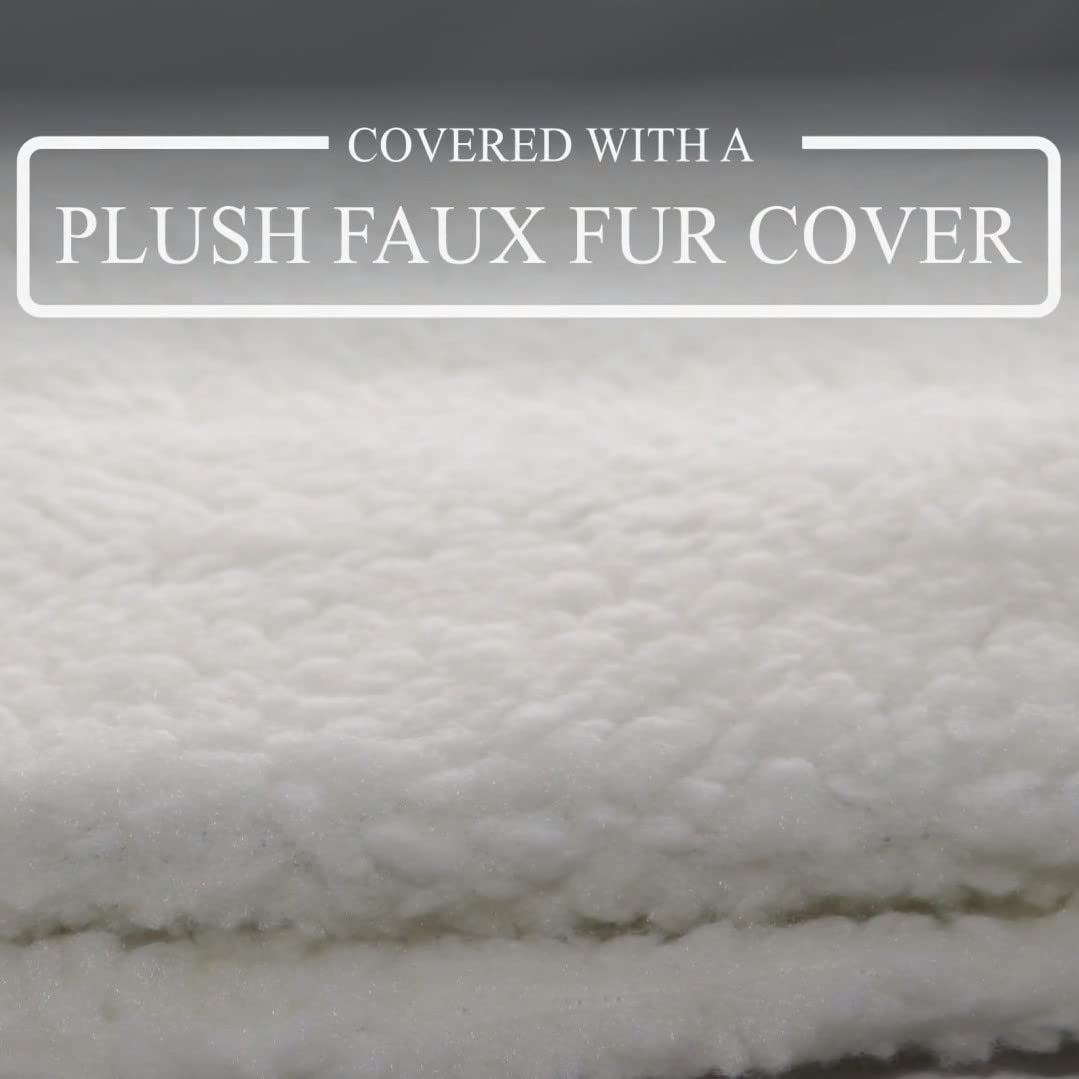 Cospaws Washable Radiator Cat Bed – Soft White Fleece Hammock (44x29x23cm)