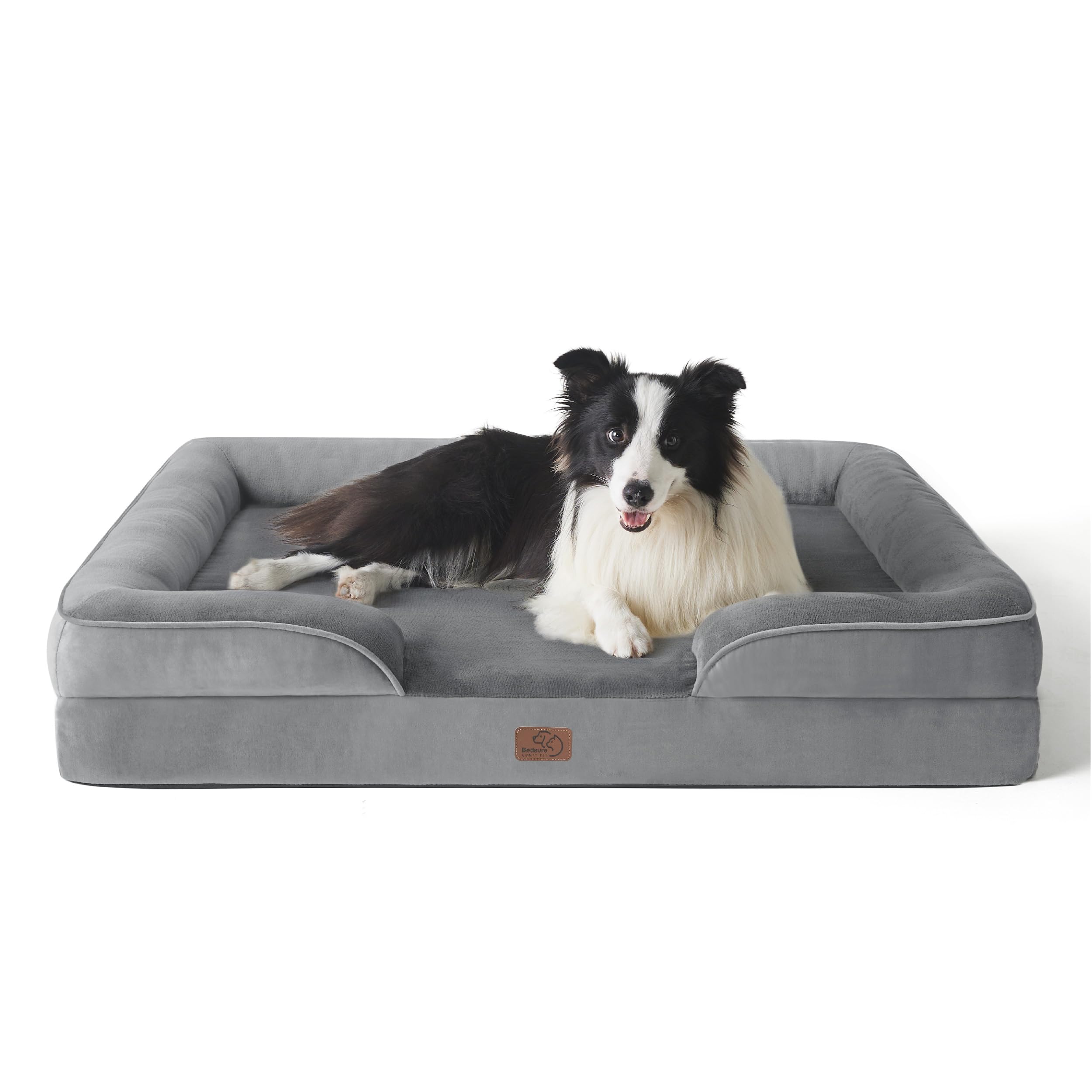 Cospaws Large Orthopedic Dog Sofa – Washable Flannel Cover with U-Bolster (89x63cm)