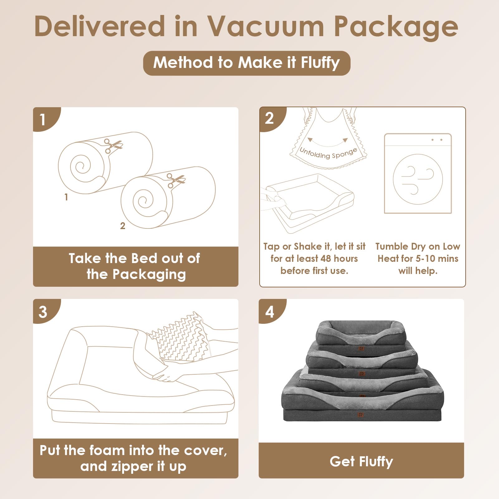 Cospaws Large Memory Foam Orthopedic Dog Sofa – Washable Dark Grey Bed (91x68cm)