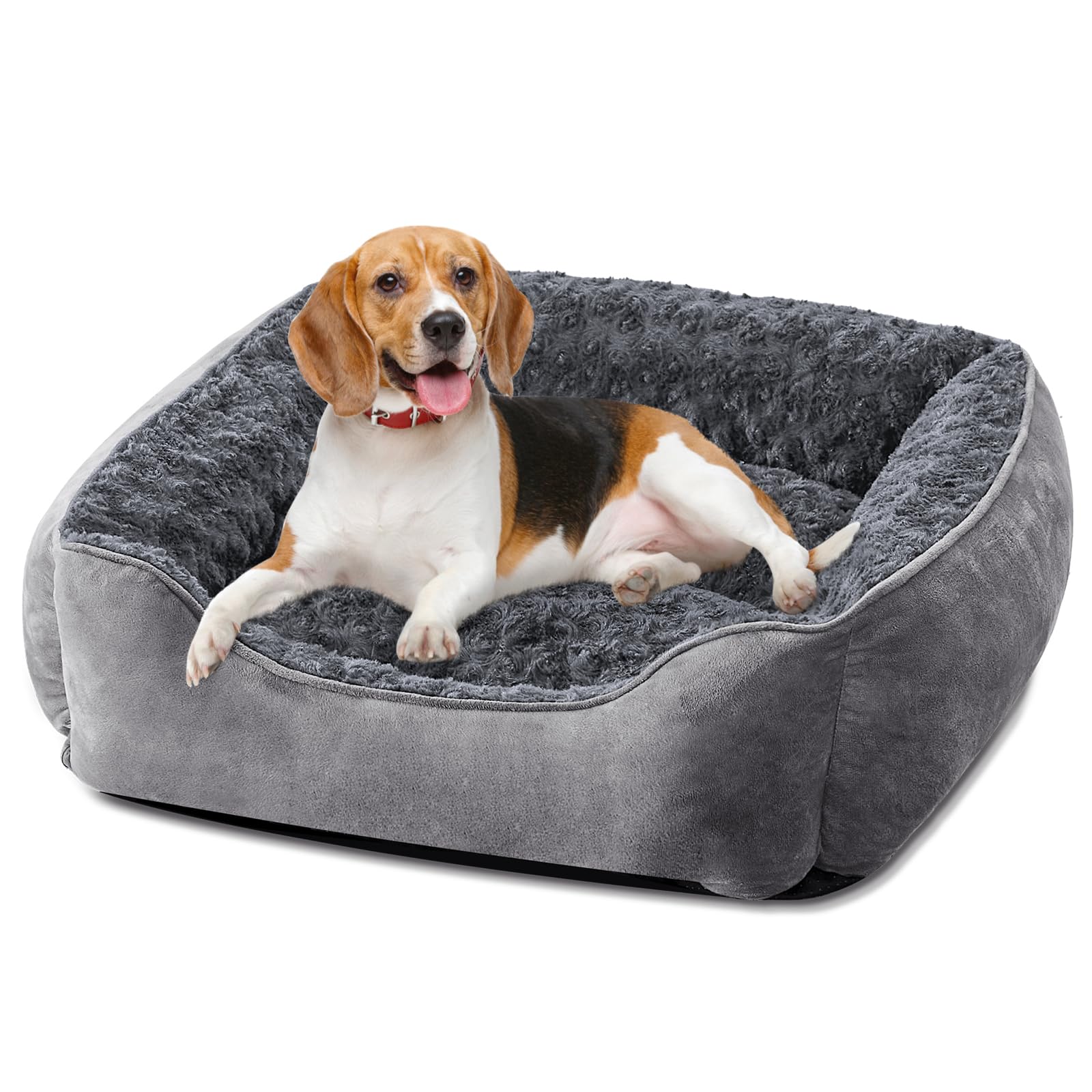 Cospaws Washable Pet Bed – Soft Plush Rectangle Anti-Anxiety Mat with Non-Slip Base