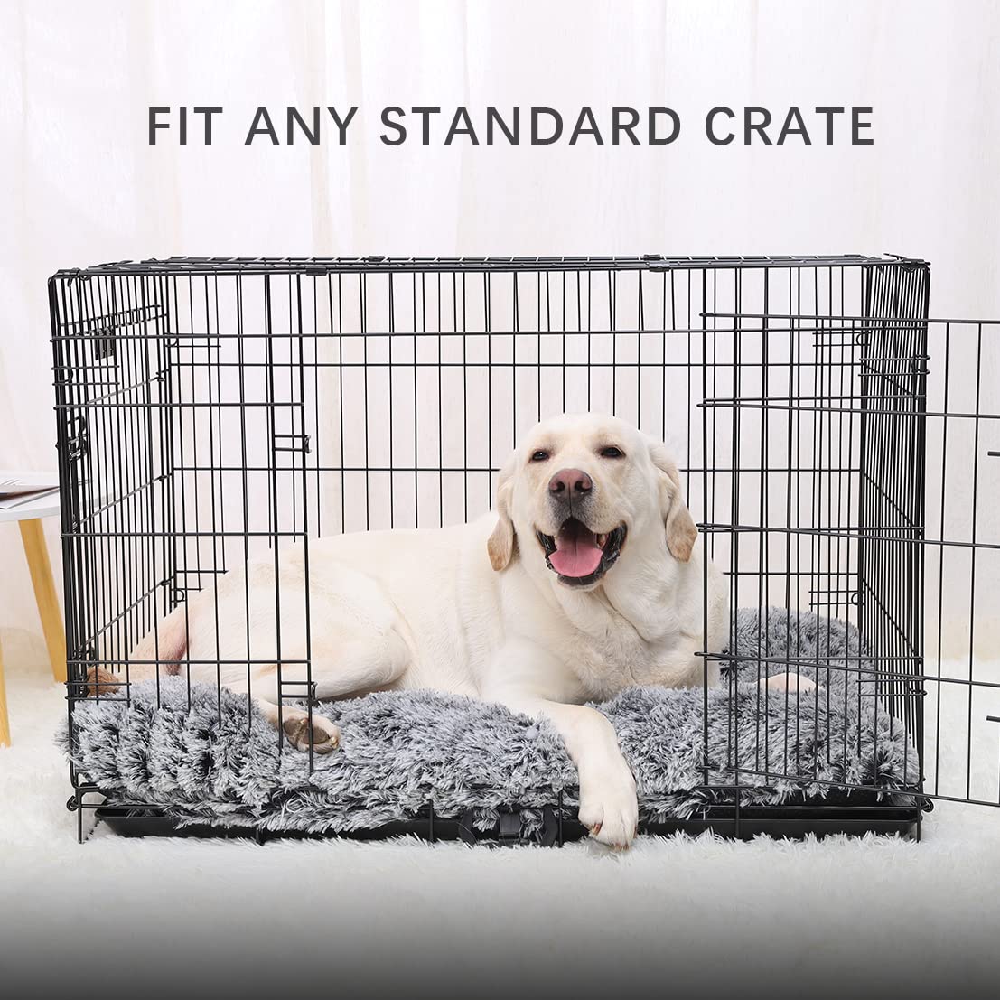 Cospaws Washable Dog Crate Mat – Fluffy Anti-Anxiety Cushion with Anti-Slip Base (75x50cm)