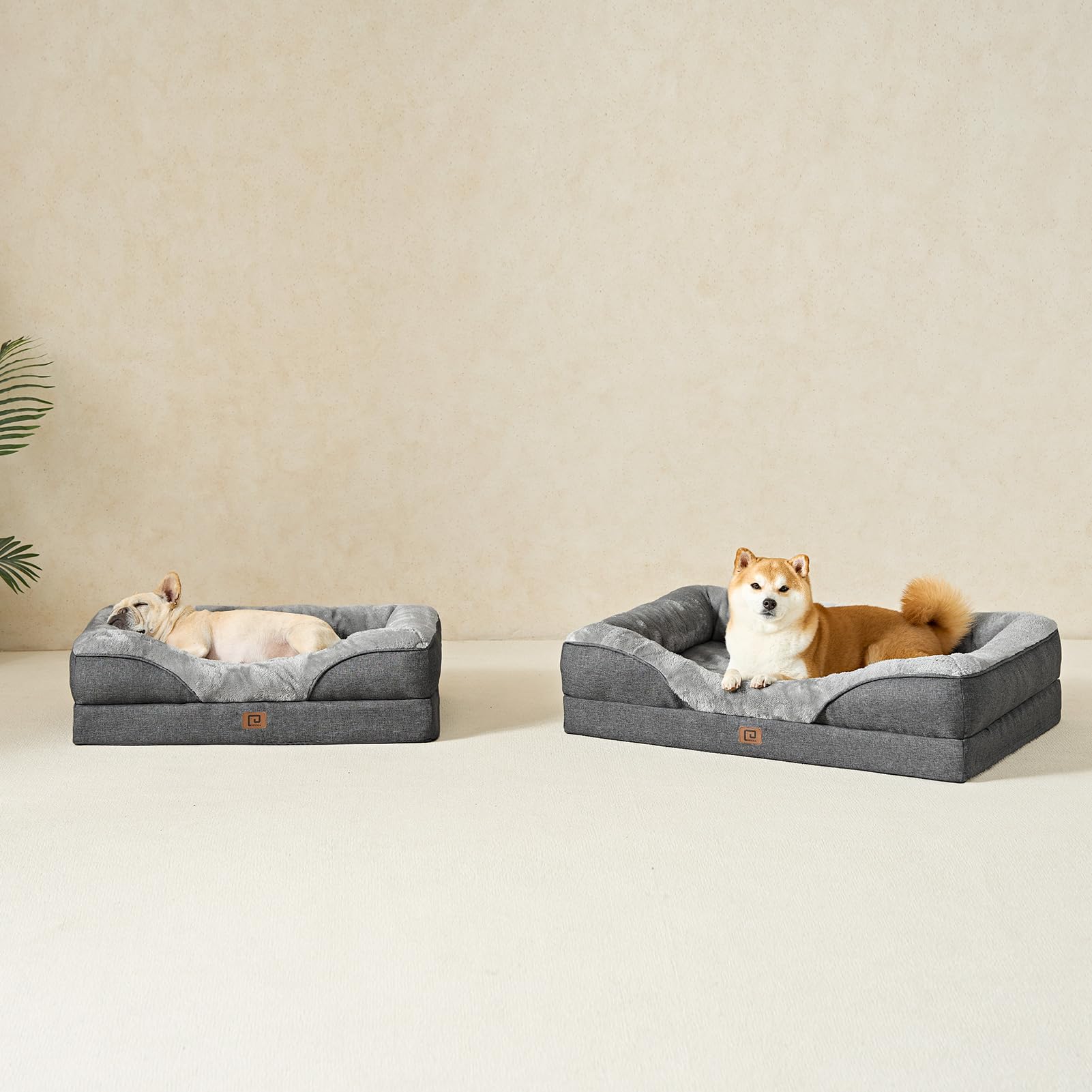 Cospaws Large Memory Foam Orthopedic Dog Sofa – Washable Dark Grey Bed (91x68cm)