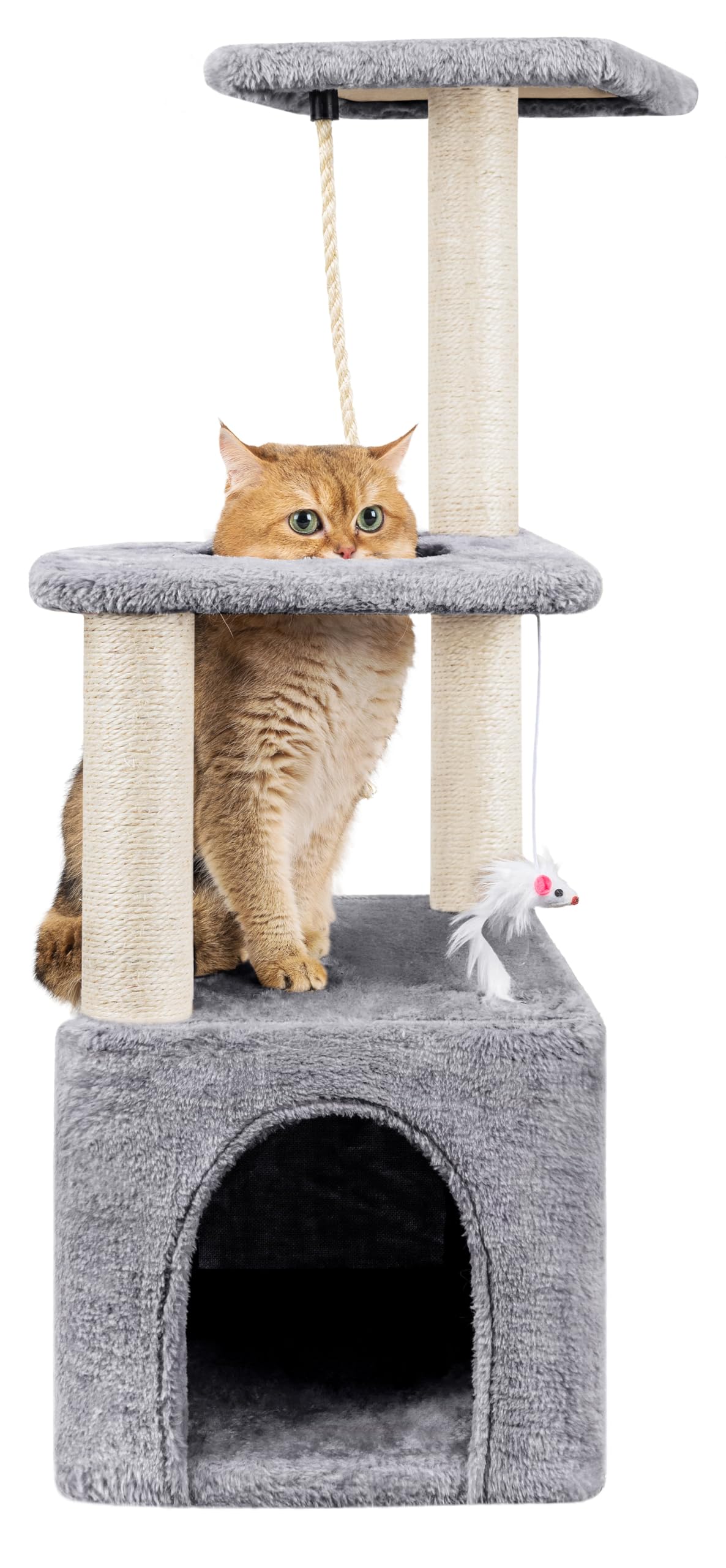 Cospaws 90cm Multi-Level Cat Tree – Stable Scratching Post Tower for Kittens