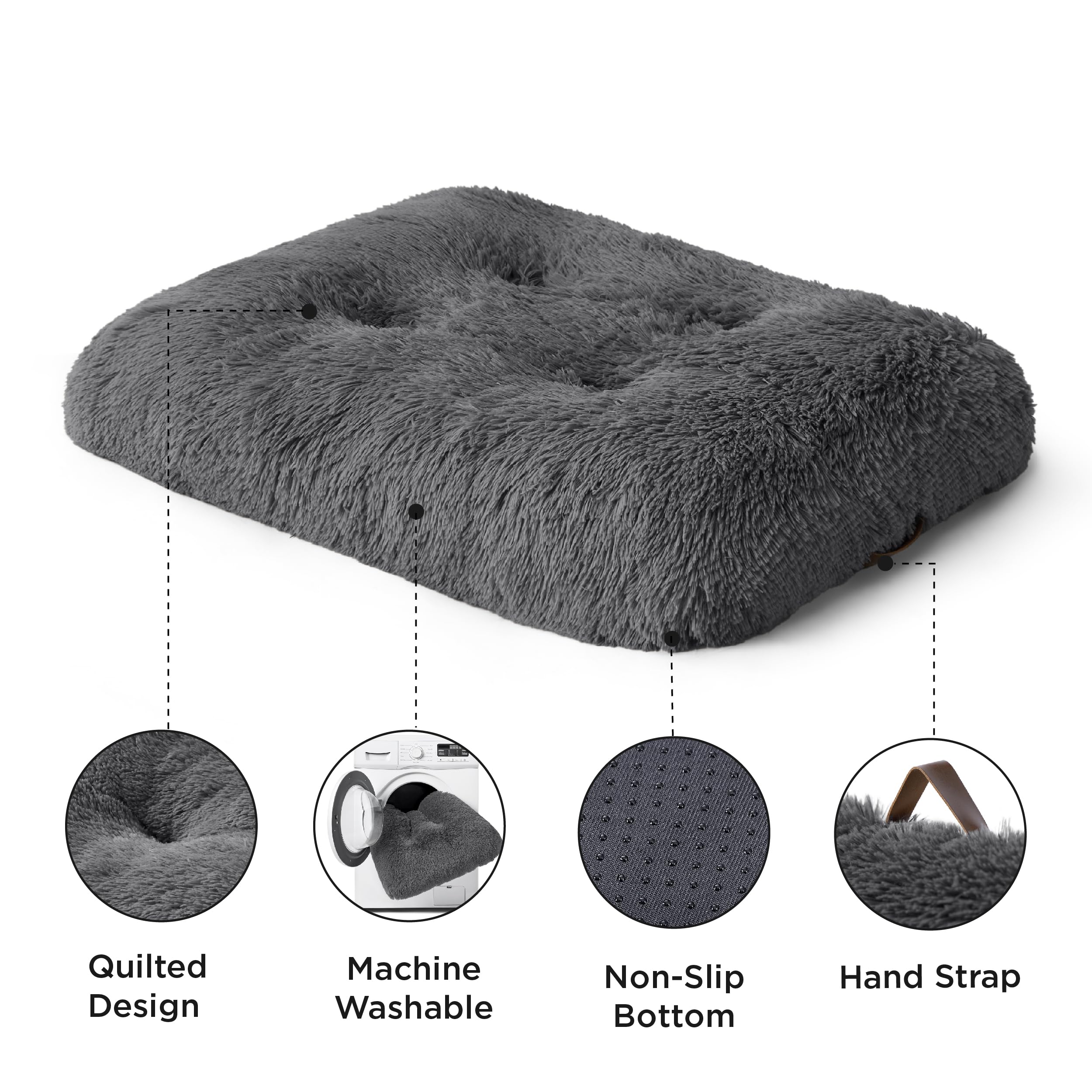 Cospaws XL Washable Crate Mattress – Fluffy Anti-Anxiety Cushion (104x69cm)