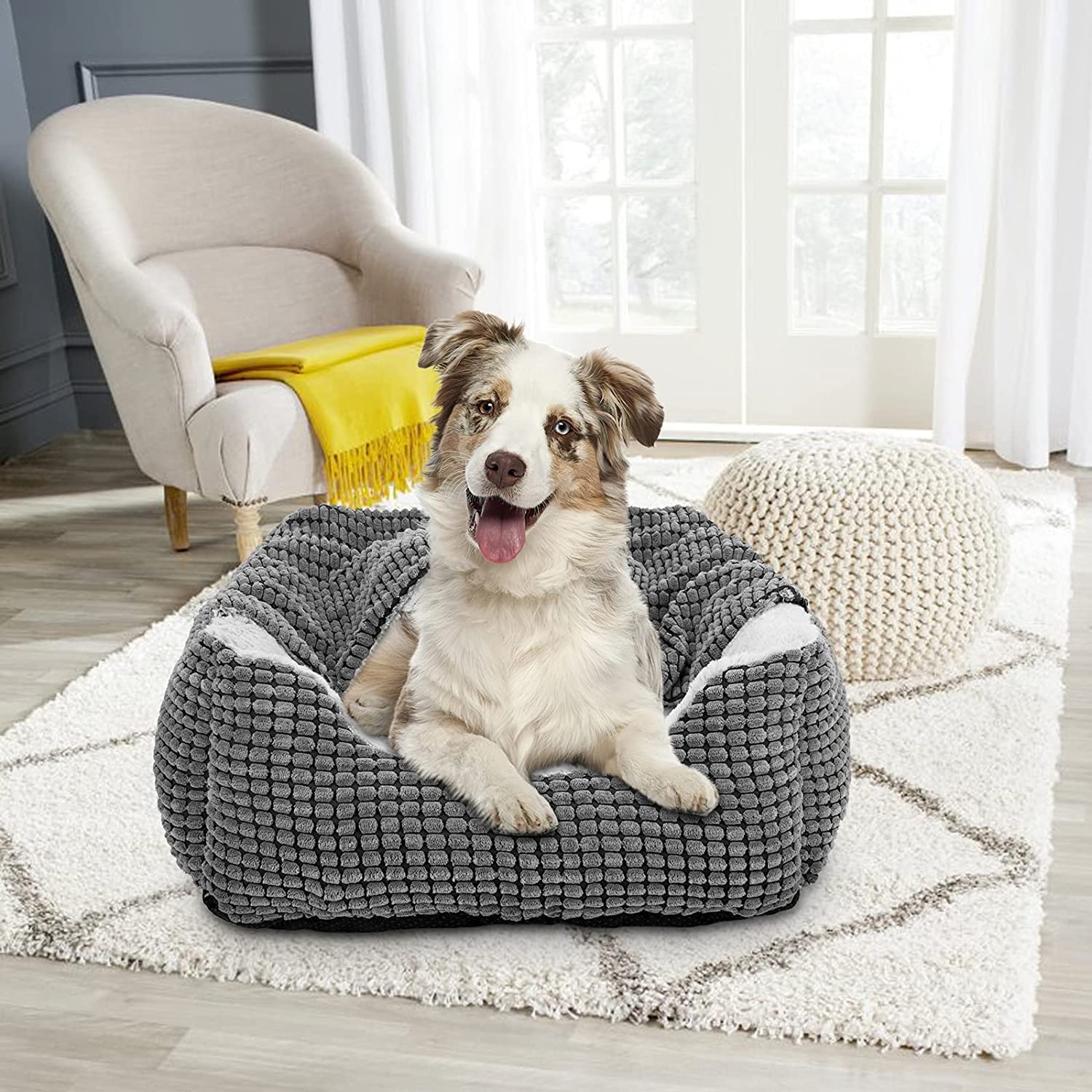 Cospaws Washable Dog & Cat Bed – Warm Hooded Pet Cave with Super Soft Plush