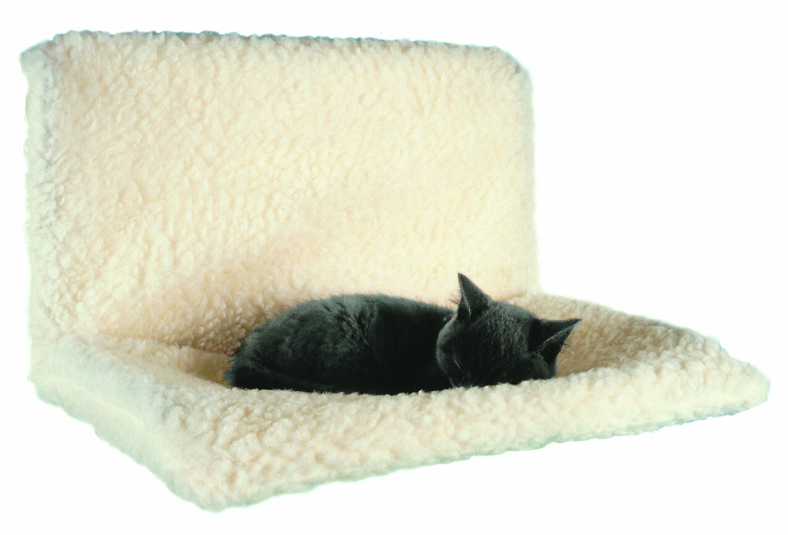 Cospaws Washable Radiator Cat Bed – Soft Cream Fleece Hanger with Strong Frame