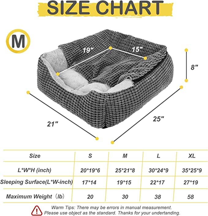 Cospaws Soft Washable Pet Cave Bed – Warm Hooded Calming Bed with Anti-Slip Base