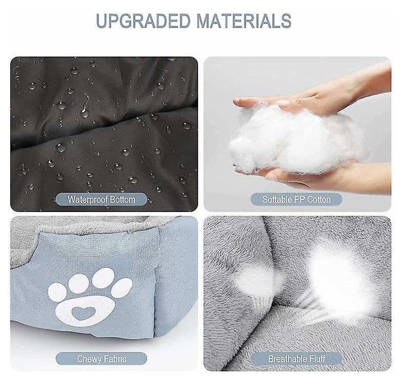 Cospaws Fluffy Anti-Anxiety Pet Bed – Washable Warm Grey Mat with Non-Slip Base