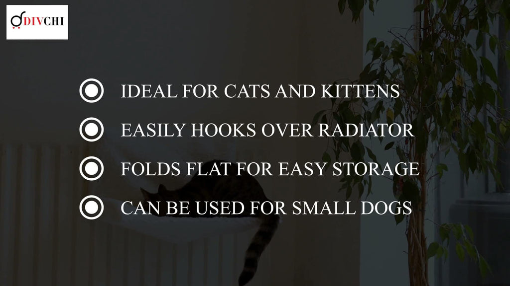 Cospaws Washable Radiator Cat Bed – Soft White Fleece Hammock (44x29x23cm)