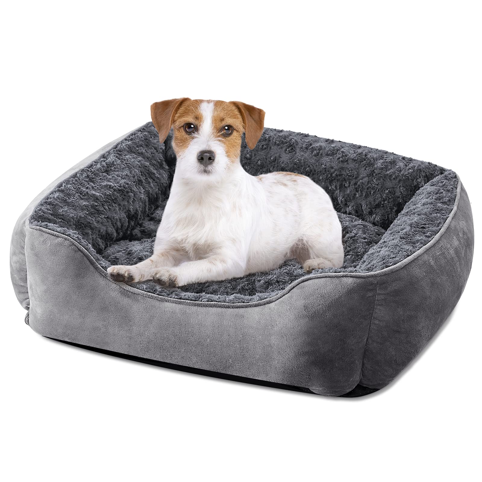 Cospaws Washable Pet Bed – Soft Plush Rectangle Anti-Anxiety Mat with Non-Slip Base