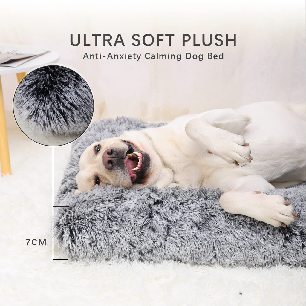 Cospaws Washable Dog Crate Mat – Fluffy Anti-Anxiety Cushion with Anti-Slip Base (75x50cm)