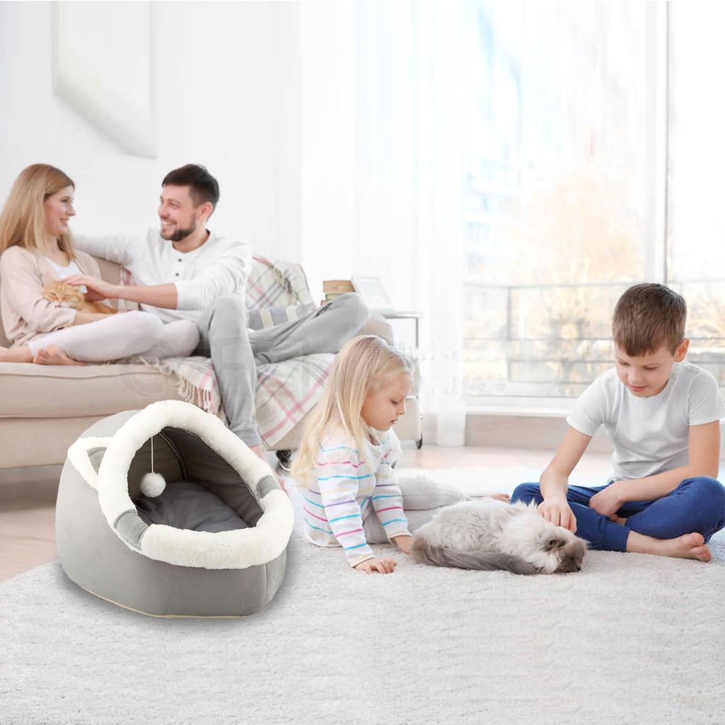 Cospaws Washable Cat Cave Bed – Soft Calming Pet Tent with Removable Pillow (40cm)