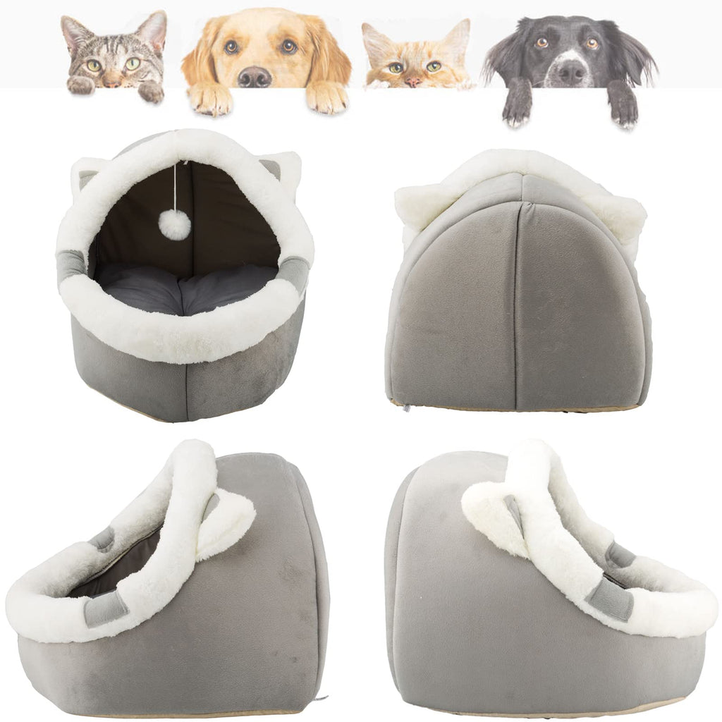 Cospaws Washable Cat Cave Bed – Soft Calming Pet Tent with Removable Pillow (40cm)