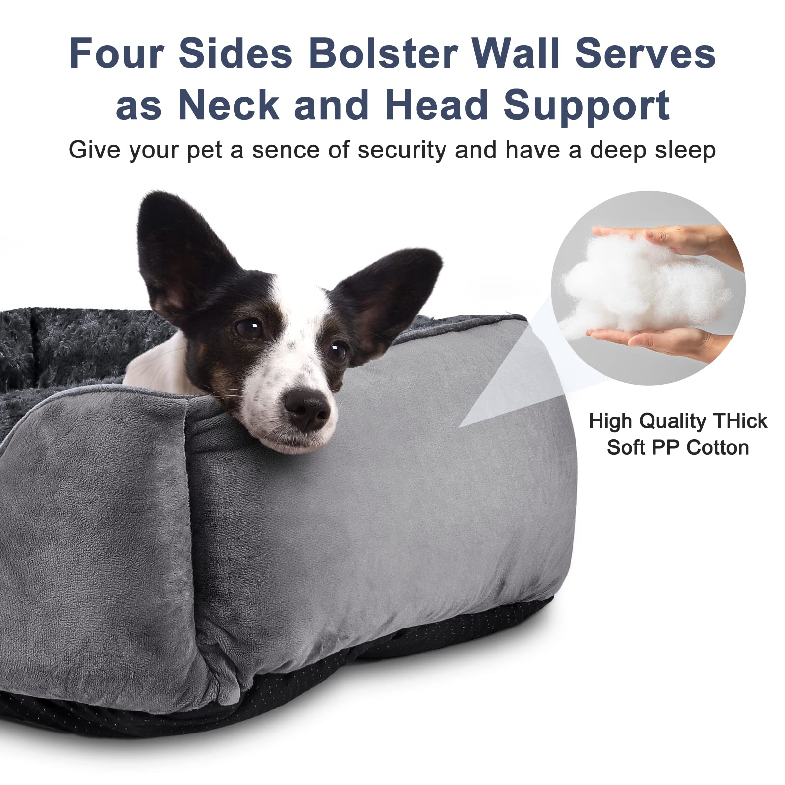 Cospaws Washable Pet Bed – Soft Plush Rectangle Anti-Anxiety Mat with Non-Slip Base