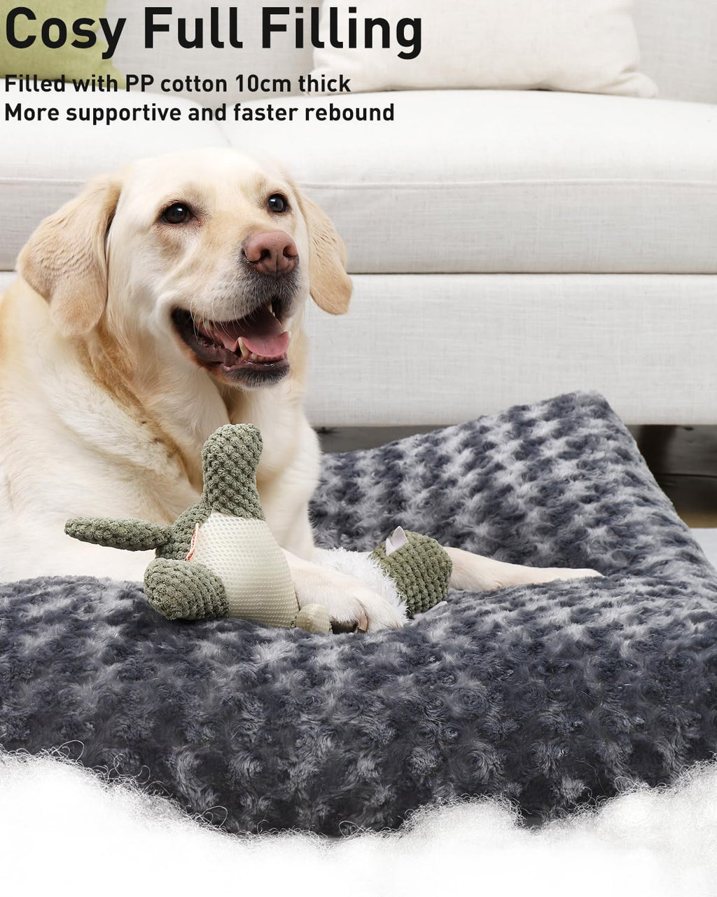 Cospaws Large Washable Dog Mat – Fluffy Anti-Anxiety Cushion (90x60cm)