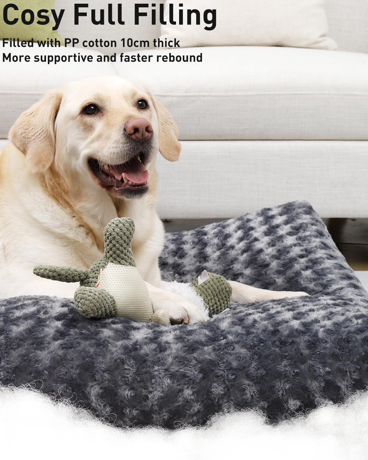 Cospaws Large Washable Dog Mat – Fluffy Anti-Anxiety Cushion (90x60cm)