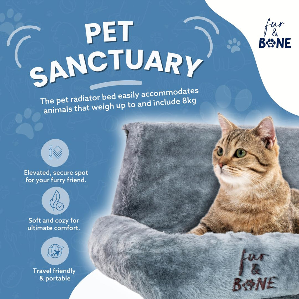 Cospaws Washable Radiator Cat Hammock – Warm Fleece Hanging Bed (50x43x26cm)