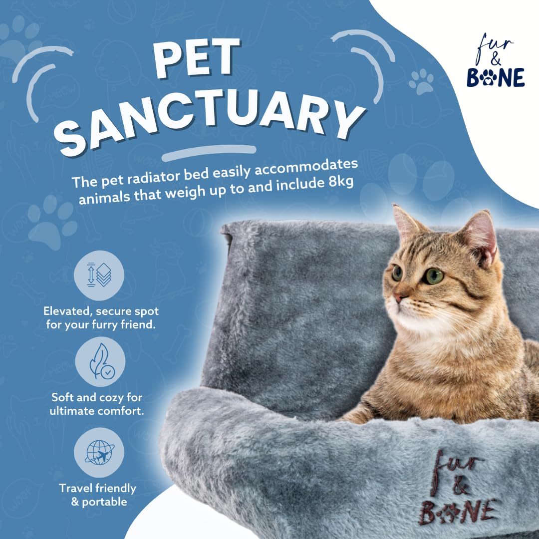 Cospaws Washable Radiator Cat Hammock – Warm Fleece Hanging Bed (50x43x26cm)