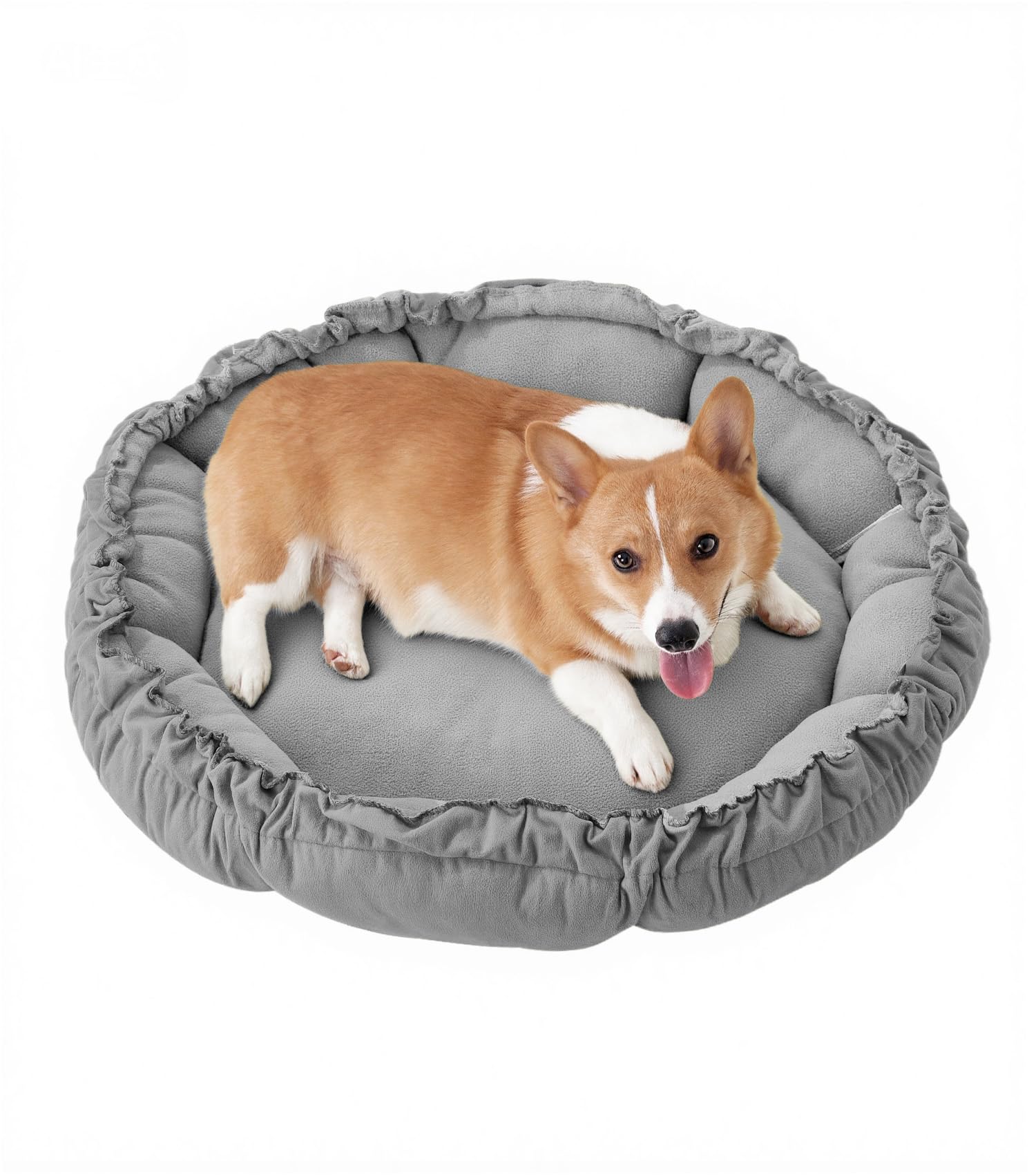 Cospaws Calming Pet Donut Bed – Soft Fluffy Reversible Design (50x50cm)