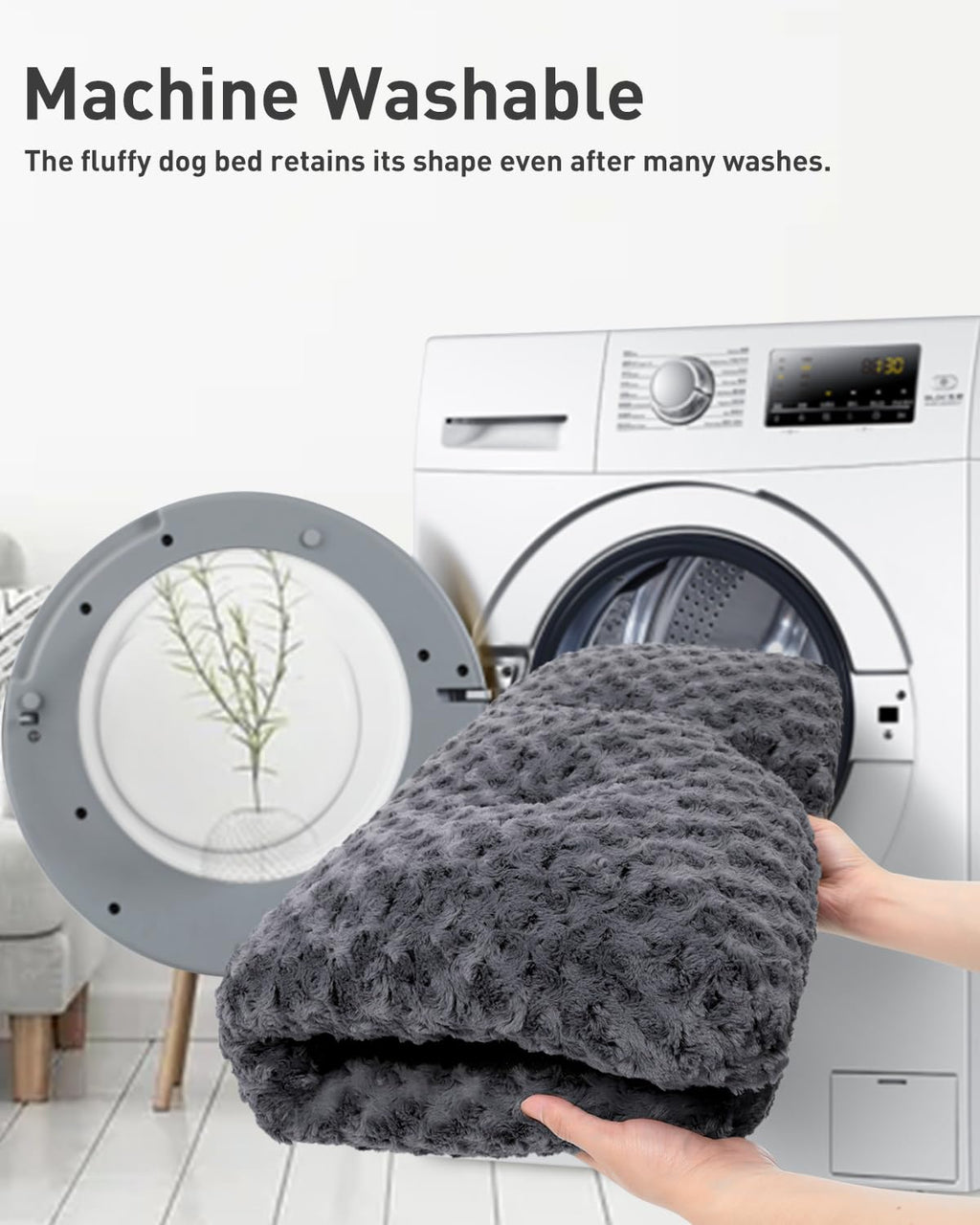 Cospaws Large Washable Dog Mat – Fluffy Anti-Anxiety Cushion (90x60cm)