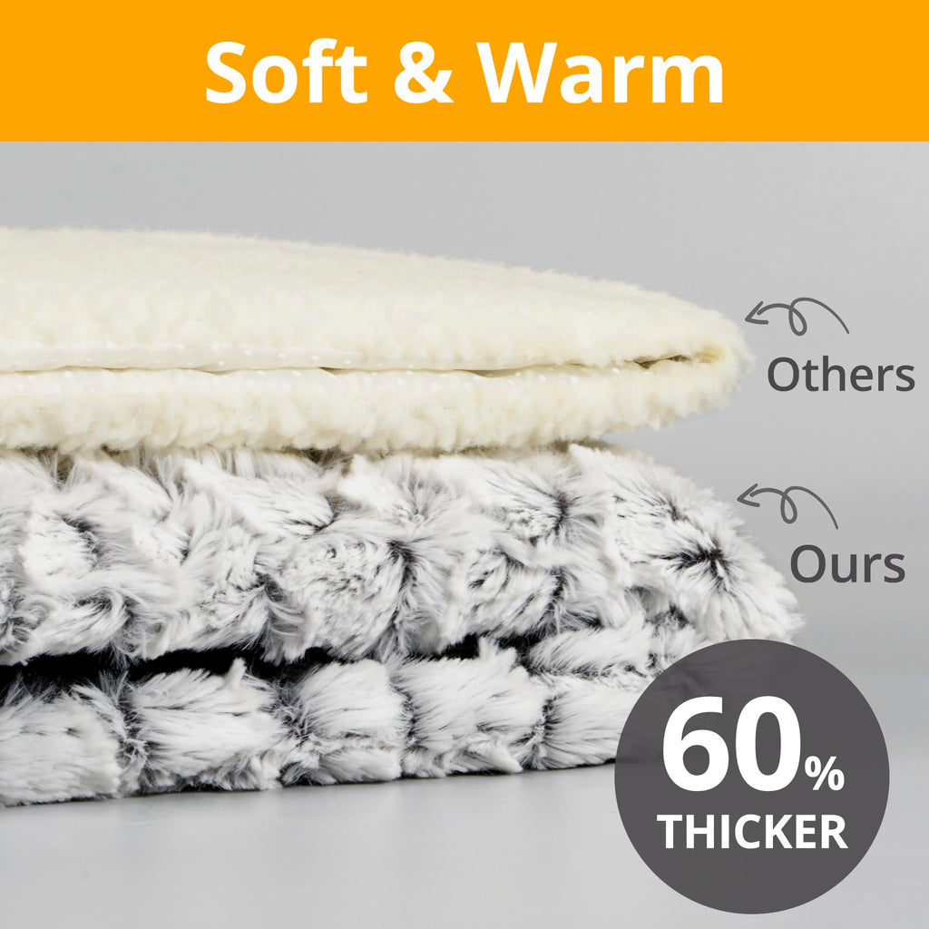 Cospaws Self-Heating Pet Pad – Washable White Thermal Blanket (60x45cm)