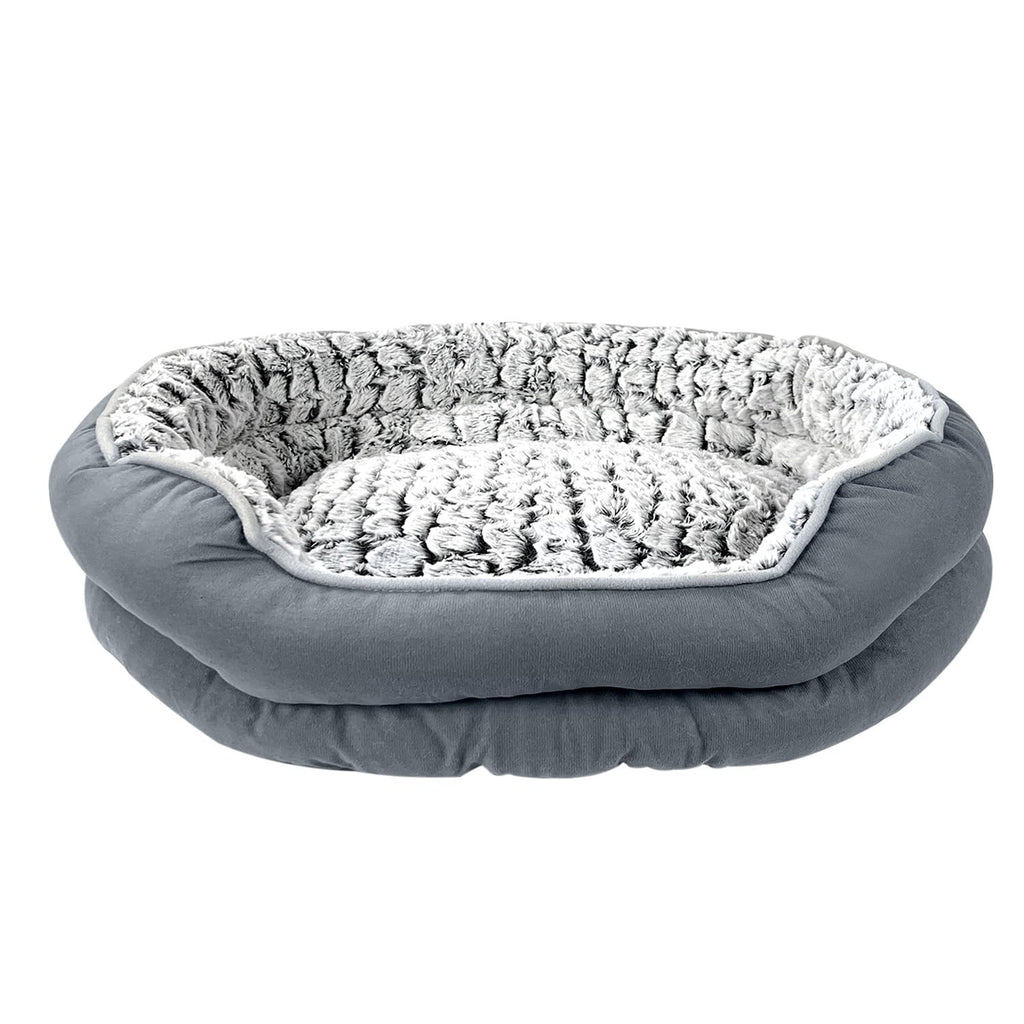 Cospaws Fluffy Calming Donut Bed – Washable Plush Anti-Anxiety Cushion (Medium)