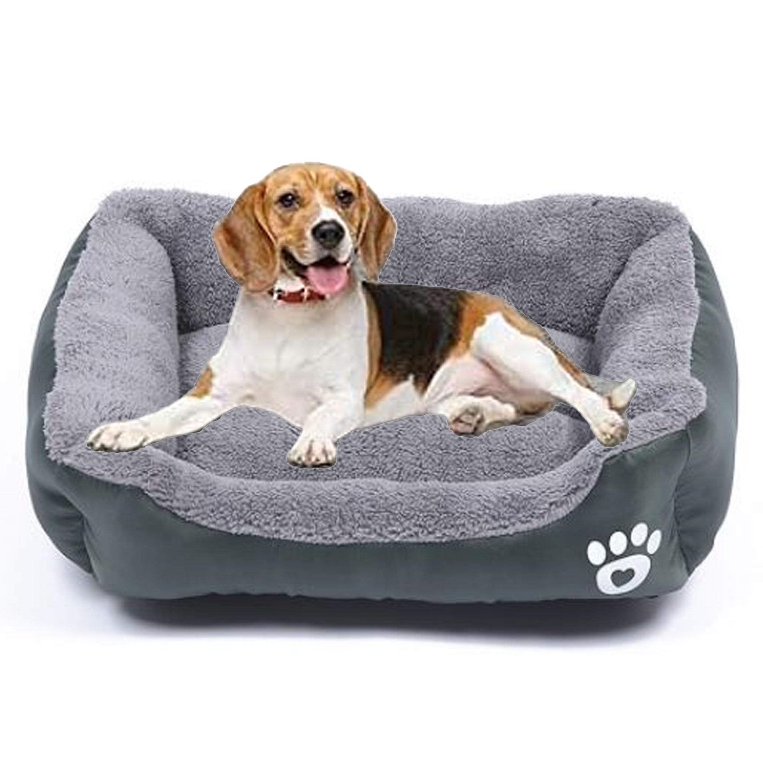 Cospaws Fluffy Anti-Anxiety Pet Bed – Washable Warm Grey Mat with Non-Slip Base