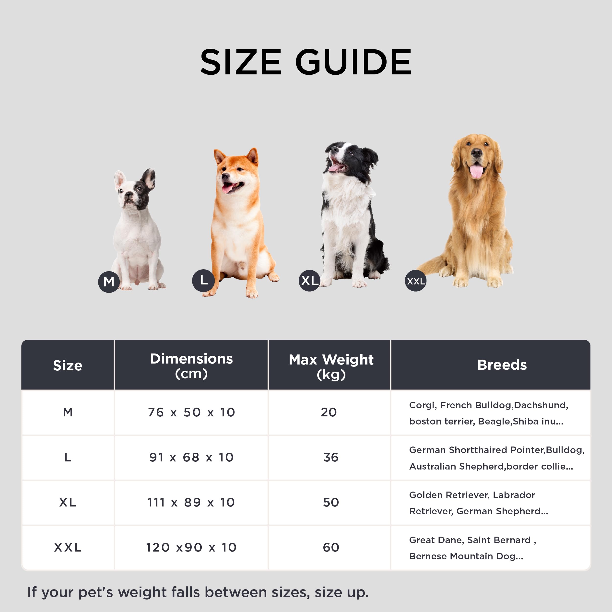 Cospaws Washable Large Dog Mat – Flat Water-Resistant Oxford Cushion (91x68cm)