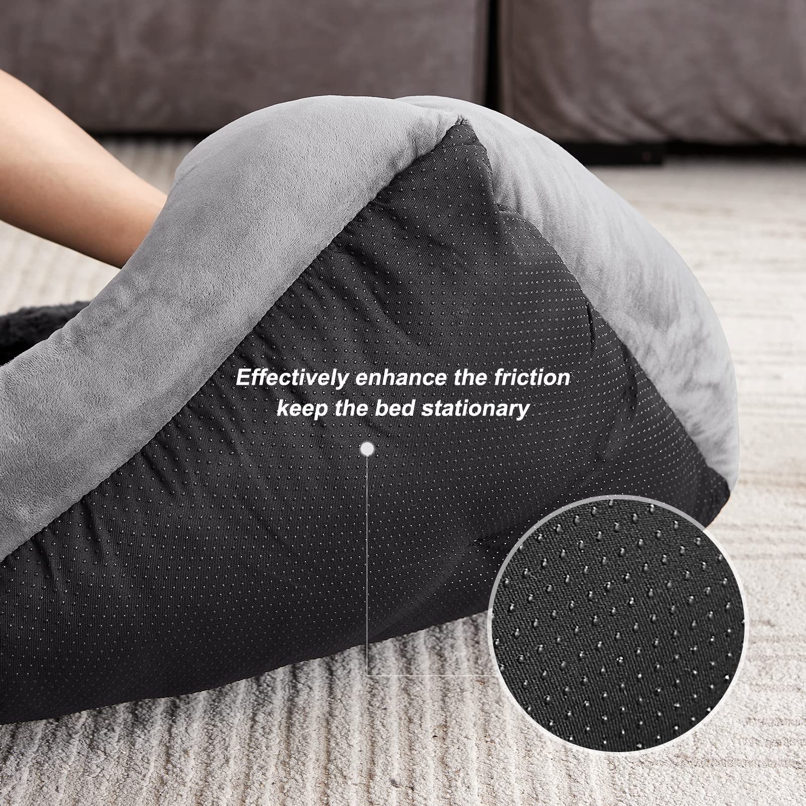 Cospaws Washable Pet Bed – Soft Plush Rectangle Anti-Anxiety Mat with Non-Slip Base