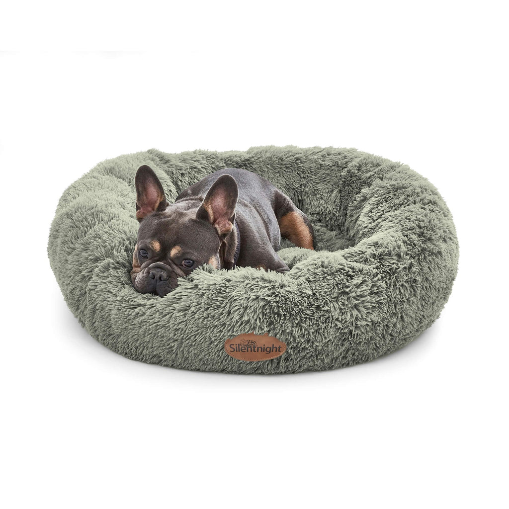 Cospaws Calming Pet Donut Bed – Soft Fluffy Sage Green Pillow – Washable 85cm
