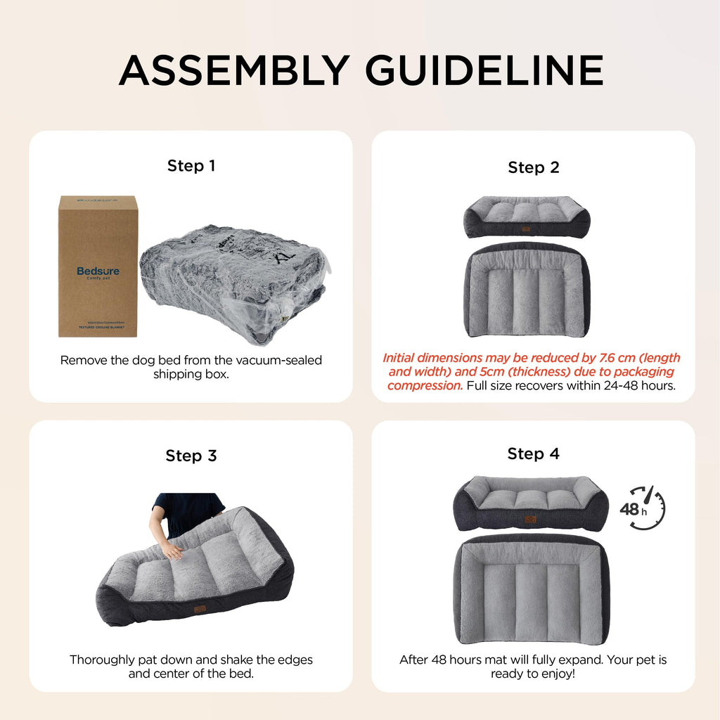 Cospaws XL Orthopedic Dog Sofa – Dark Grey Washable Bed with Bolsters (106x76cm)