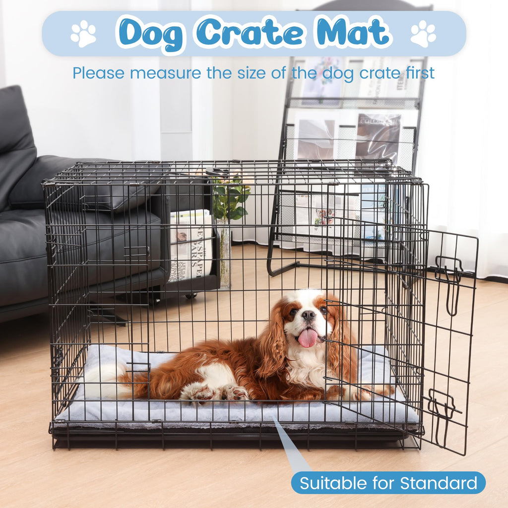 Cospaws Large Washable Pet Mat – Soft Warm Grey Cushion with Anti-Slip Base (90x60cm)