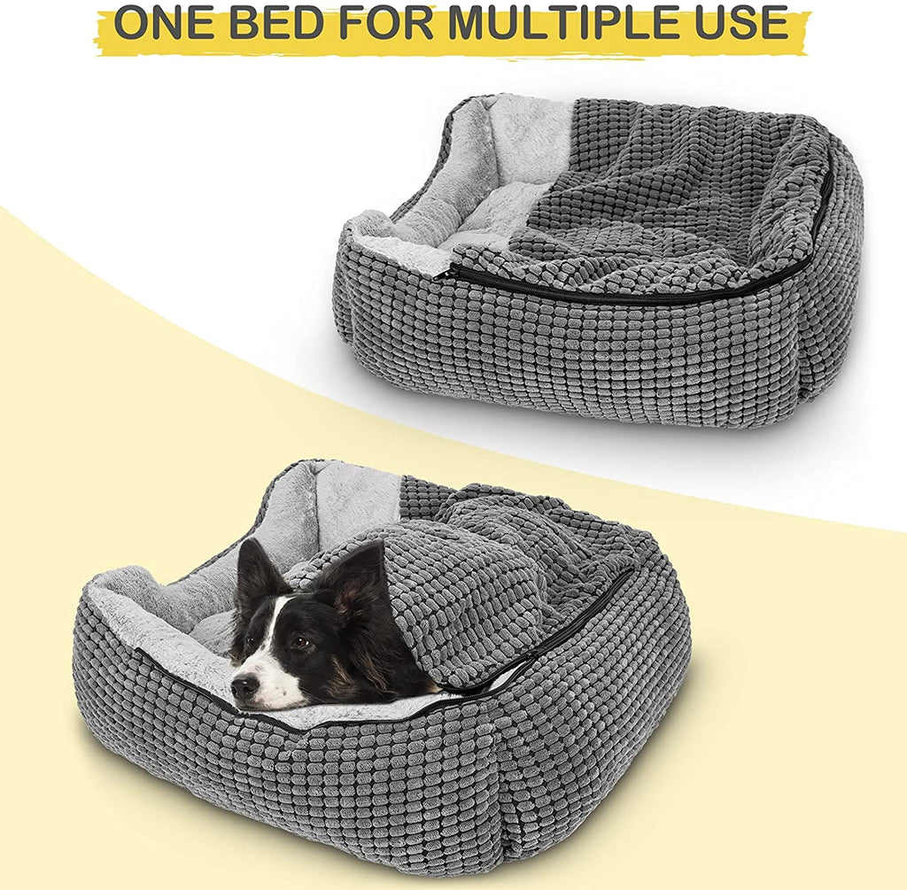 Cospaws Washable Dog & Cat Bed – Warm Hooded Pet Cave with Super Soft Plush