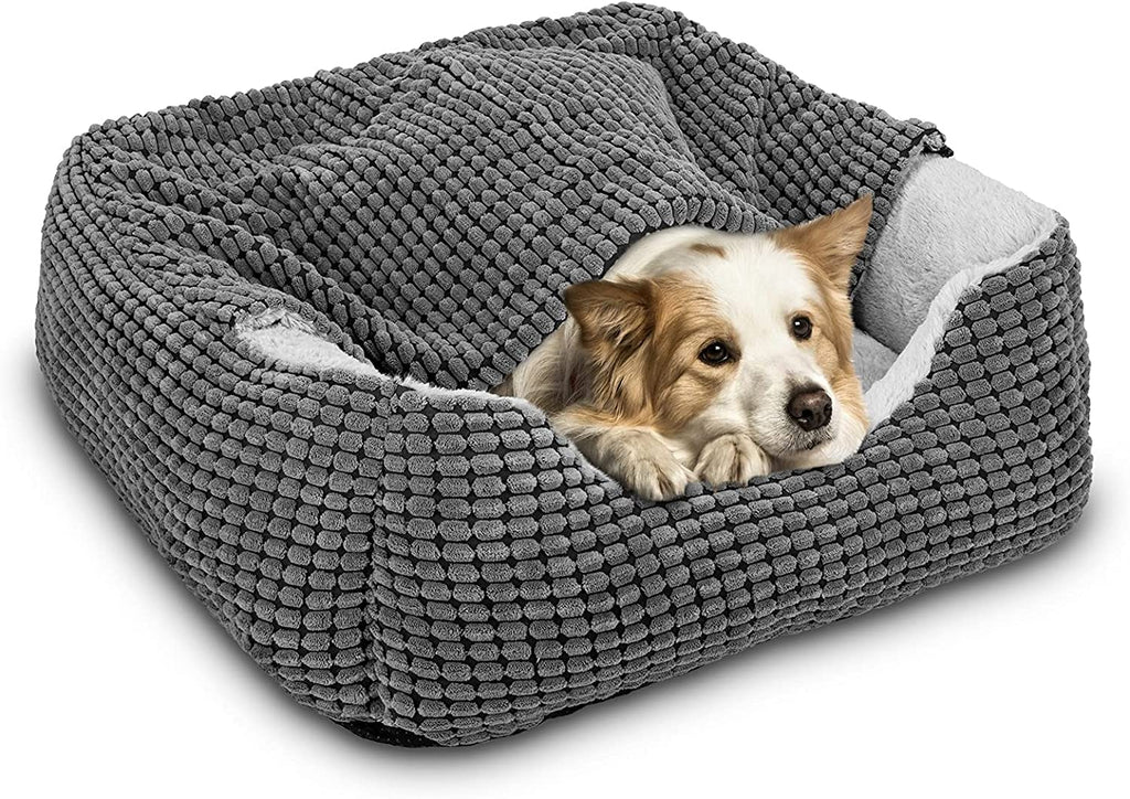 Cospaws Washable Dog & Cat Bed – Warm Hooded Pet Cave with Super Soft Plush