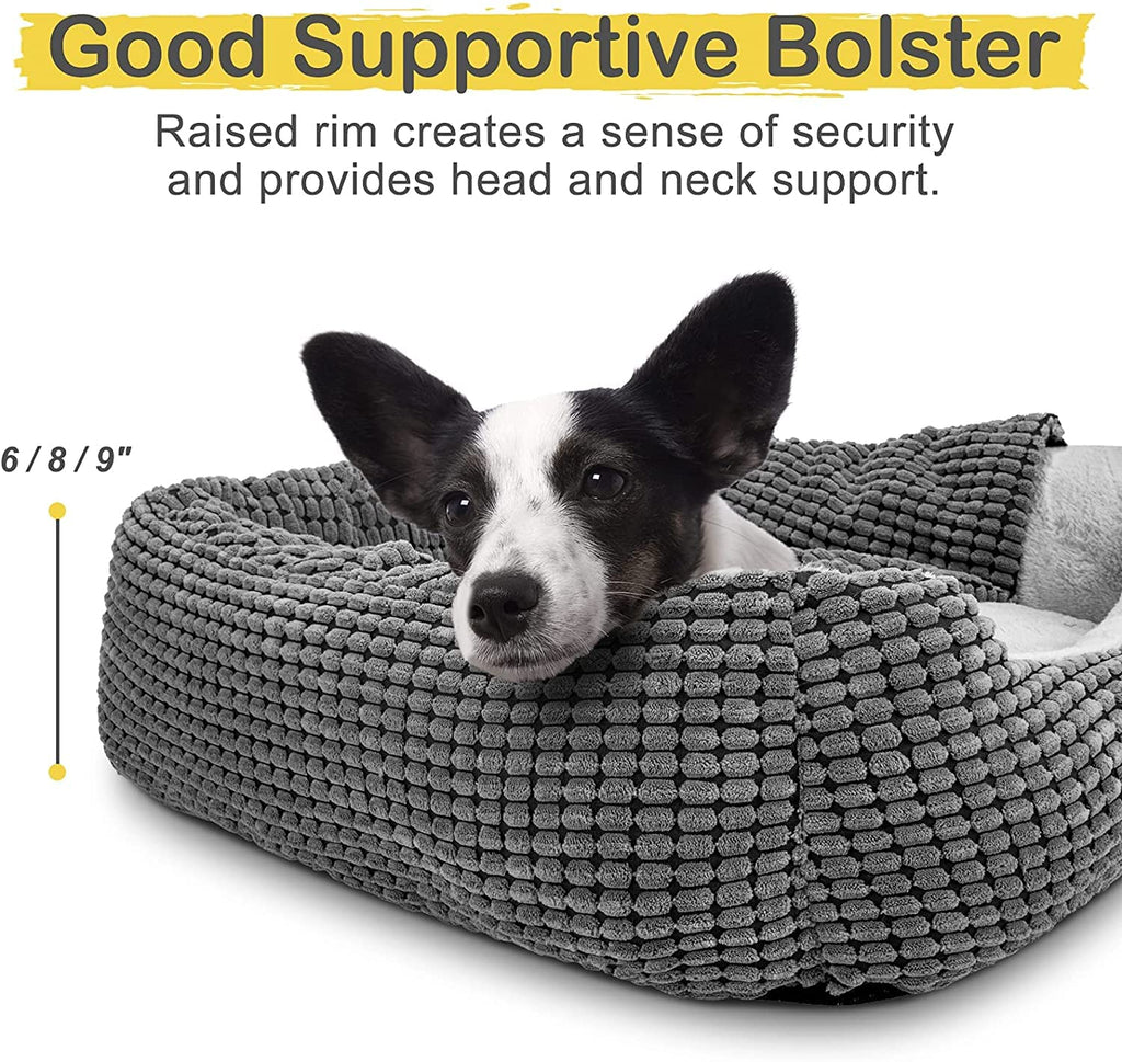 Cospaws Washable Dog & Cat Bed – Warm Hooded Pet Cave with Super Soft Plush