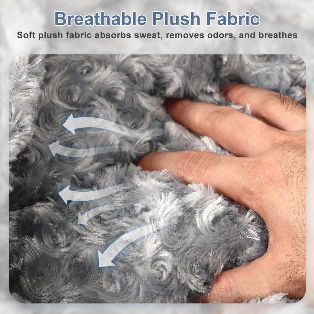 Cospaws Washable Dog Cave Bed – Hooded Anti-Anxiety Mat for French Bulldog (66x55cm)