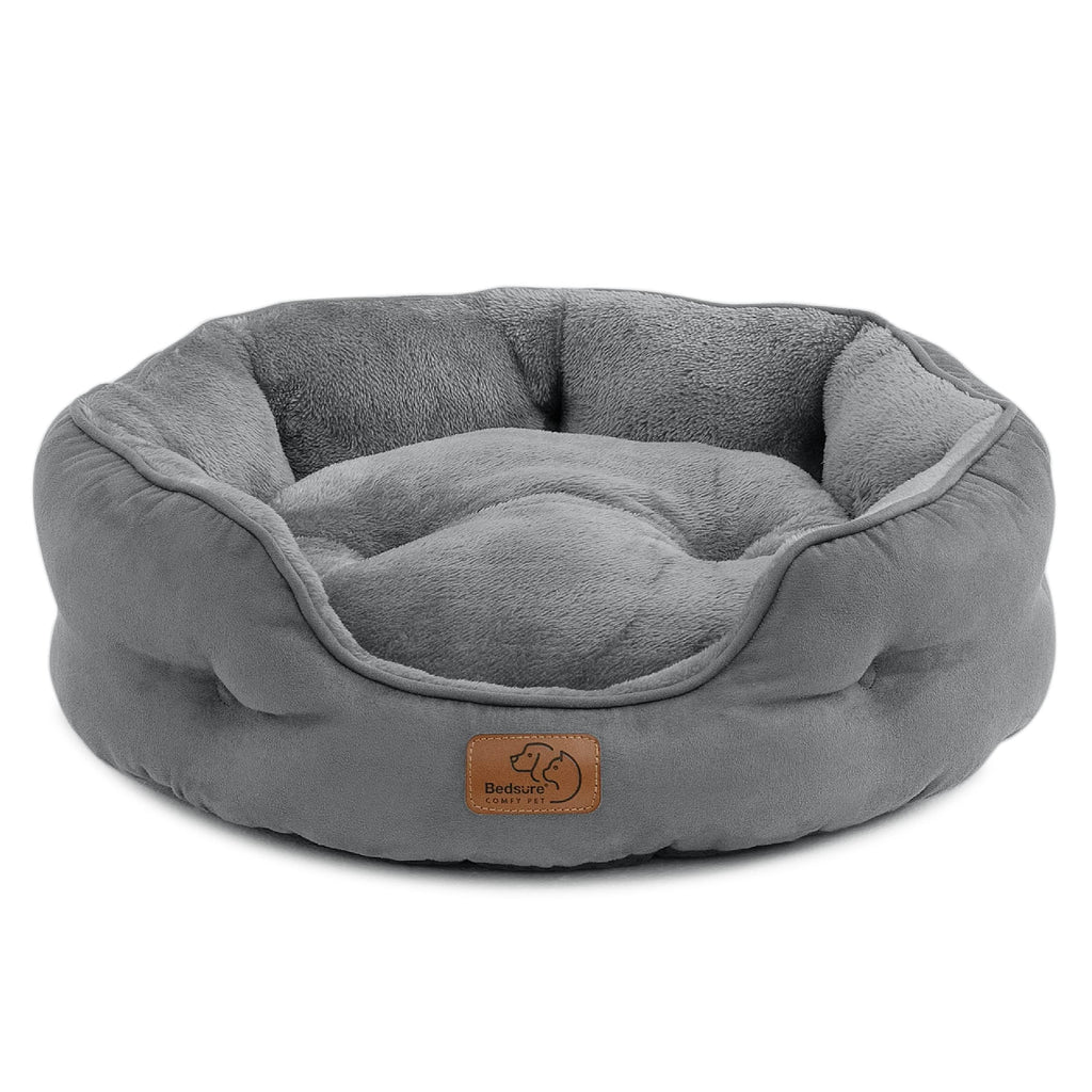 Cospaws Washable Round Cat Bed – Soft Fleece Reversible Cushion (51x48cm)