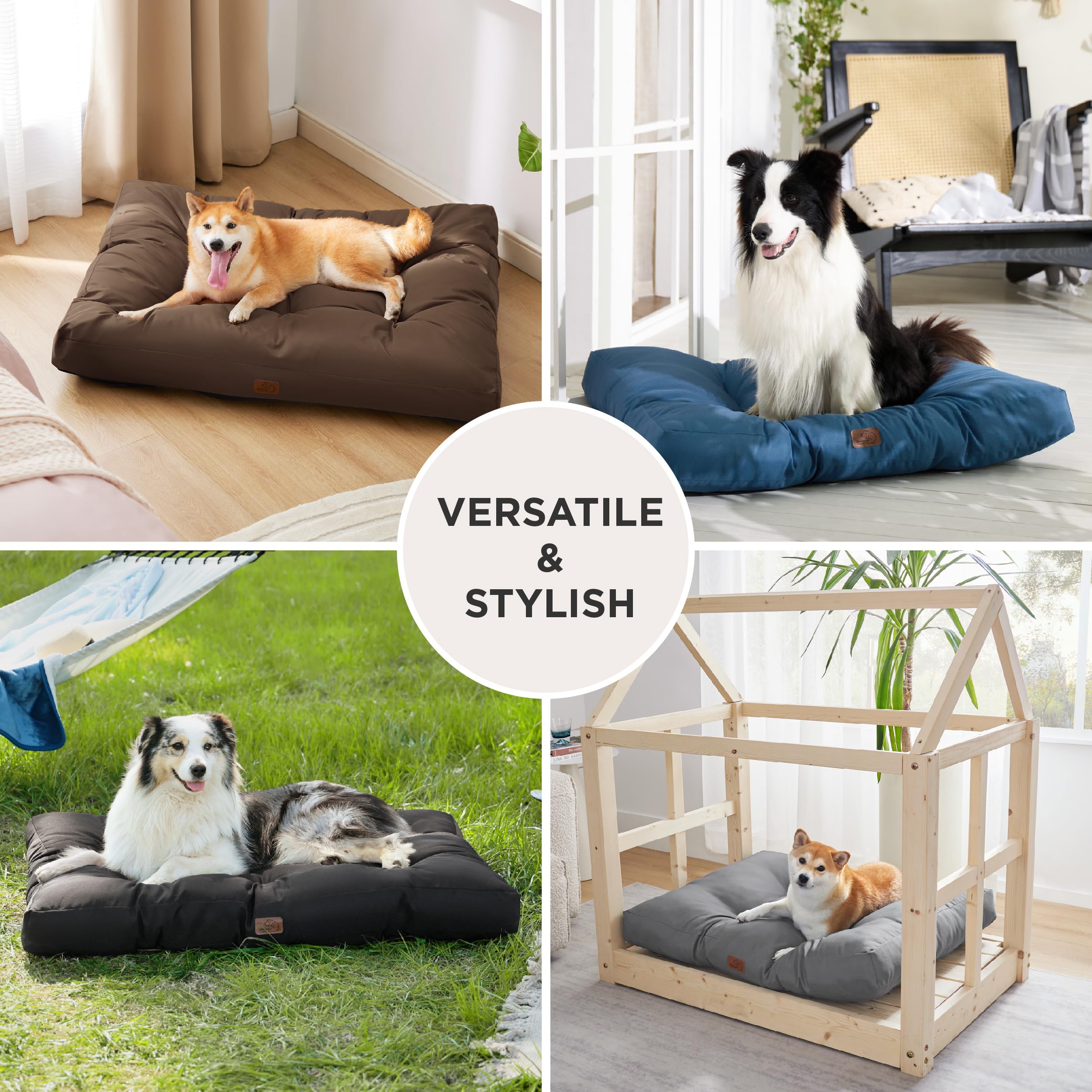 Cospaws Washable Large Dog Mat – Flat Water-Resistant Oxford Cushion (91x68cm)