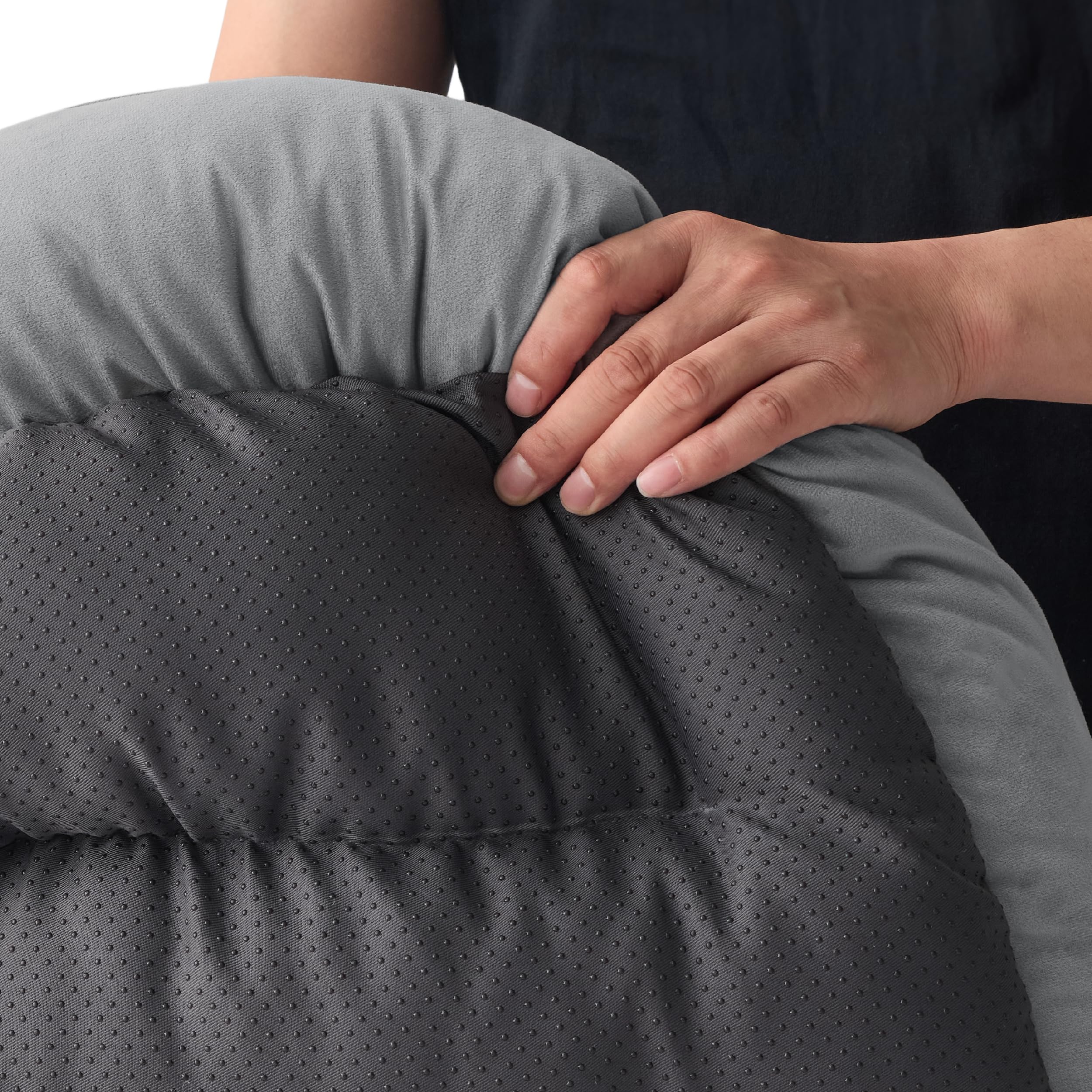 Cospaws Washable Pet Bed – Soft Grey Sherpa Bolster Cushion (51x41cm)