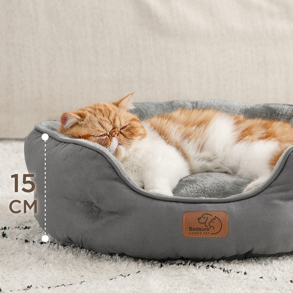 Cospaws Washable Round Cat Bed – Soft Fleece Reversible Cushion (51x48cm)