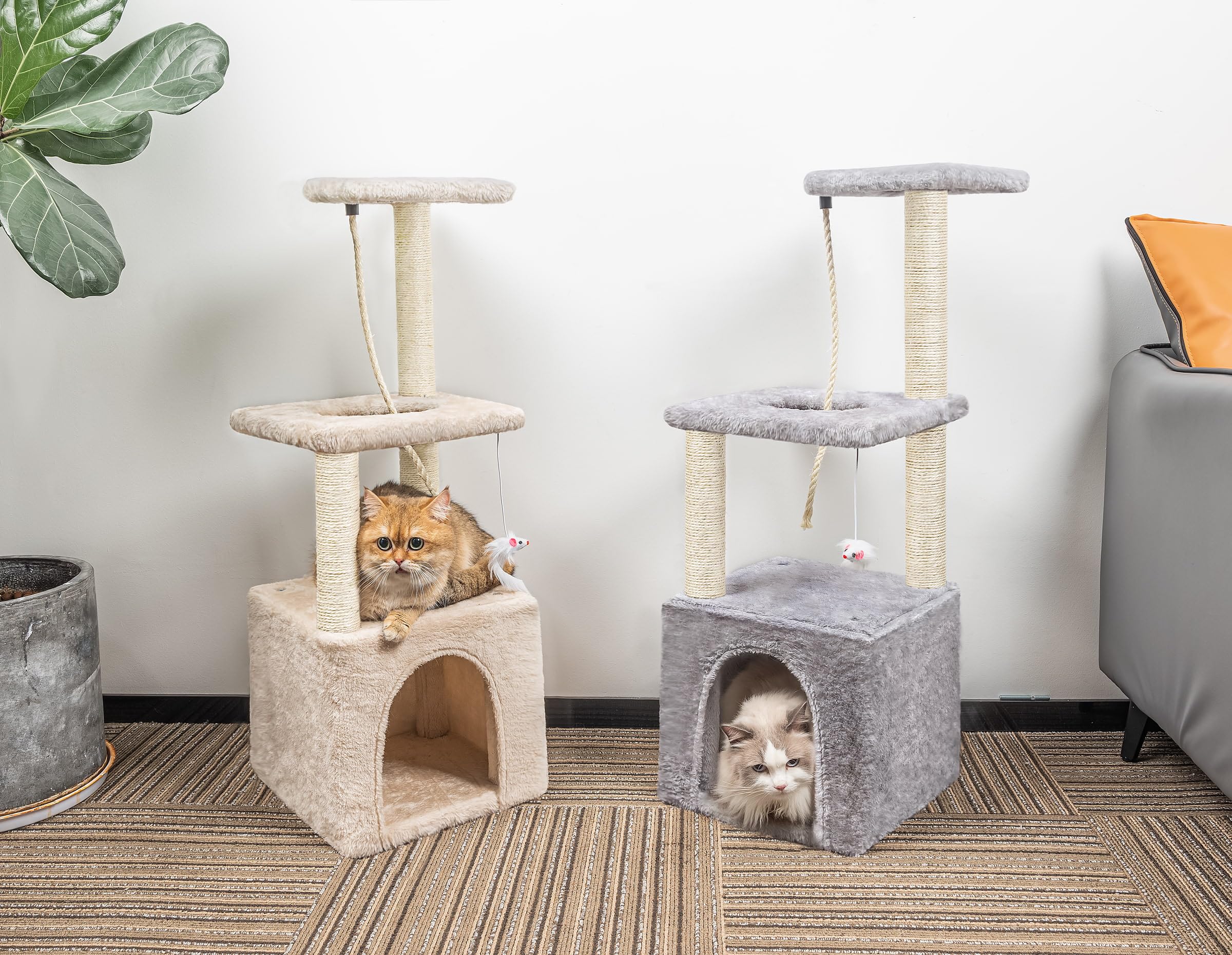 Cospaws 90cm Multi-Level Cat Tree – Stable Scratching Post Tower for Kittens