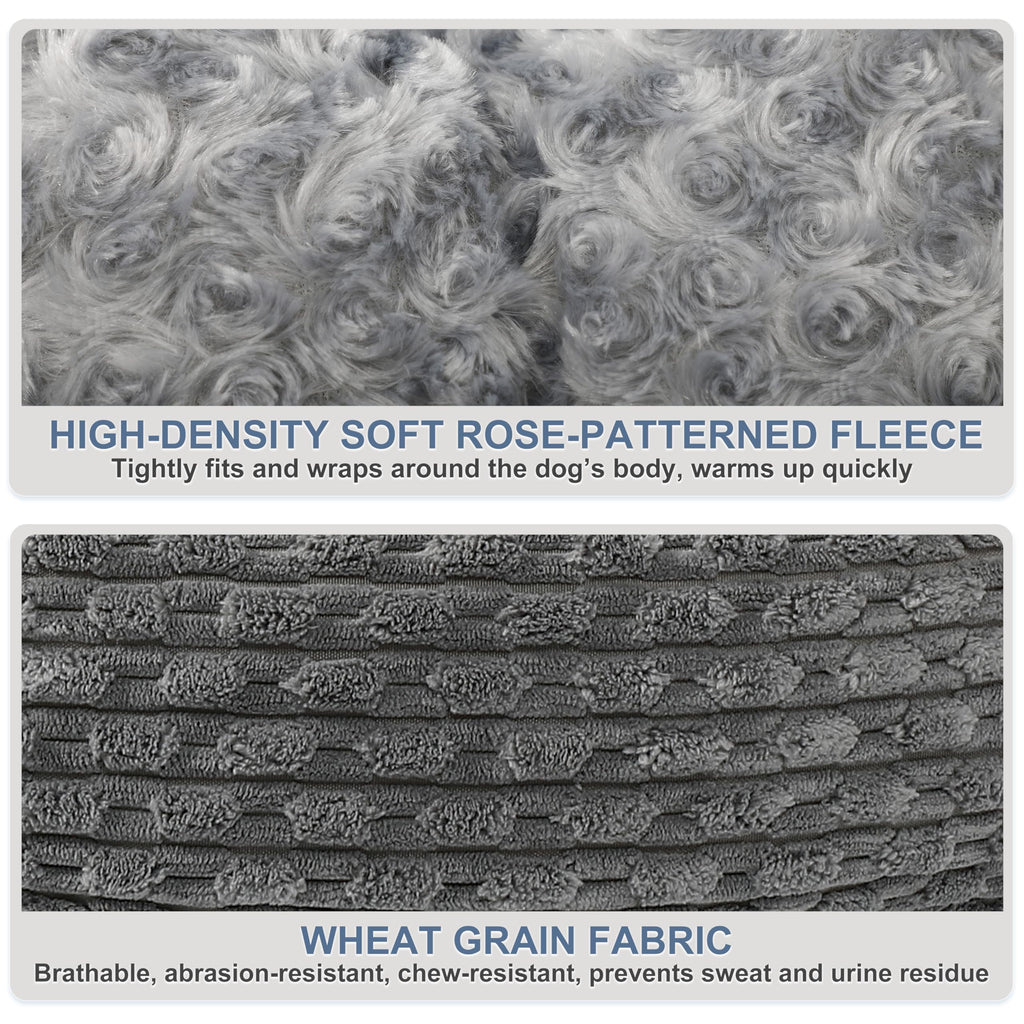 Cospaws Washable Dog Cave Bed – Hooded Anti-Anxiety Mat for French Bulldog (66x55cm)