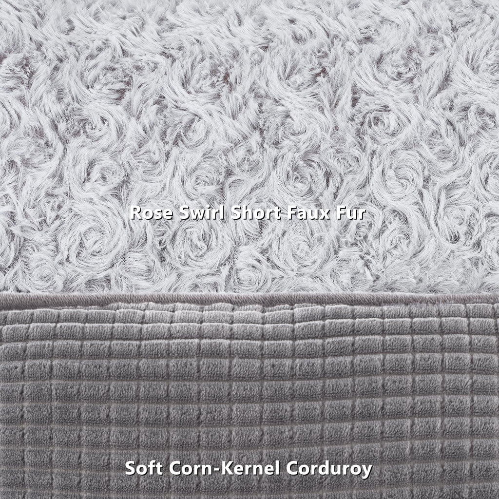 Cospaws Washable Orthopedic Dog Bed – Raised Rim, Soft Rose Velvet, 63x53cm